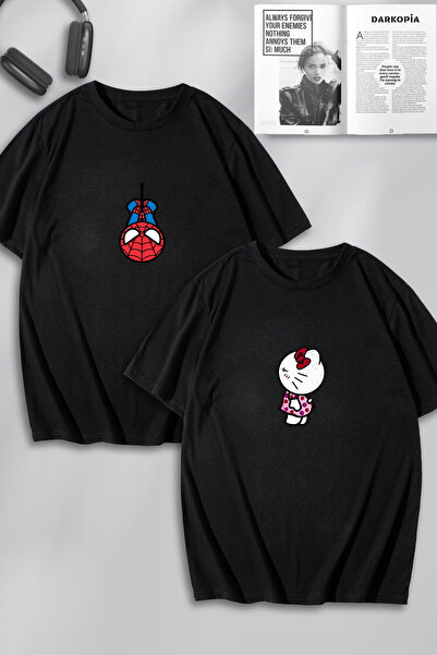 macklin Unisex Femei Bărbați Hello Kitty Spiderman Imprimat Lover Cuplu Combi...