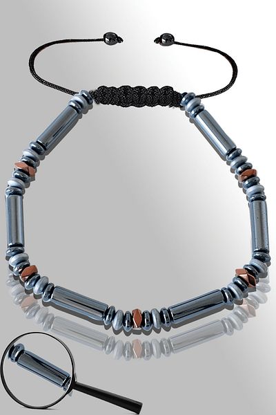 Tesbih Atölyesi Certified AAA+ Rectangular Terahertz Stone Bracelet - Vibration Stone
