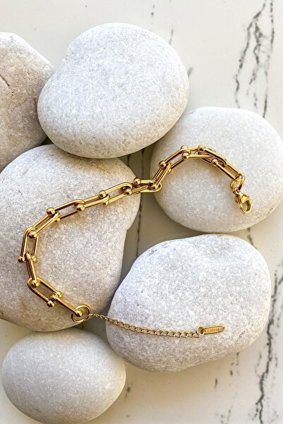 Pretty Tıffany Model Gold Renk Çelik Bileklik