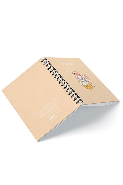 Deep Notebook جدول أعمال غير مؤقت مقاس A5 بتصميم رائد فضاء على شكل قطة حلزونية