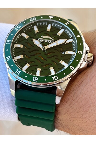 Slazenger ساعة يد رجالية مقاومة للماء بتصميم خاص 5 ATM - سلك سيليكون