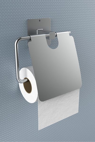 KARTEYA Adhesive Stainless Covered Silver Toilet Paper Holder/toilet Wc Paper Holder