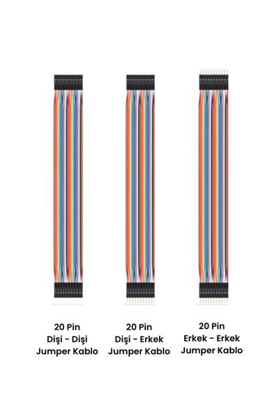 Arduino 20 Pin Erkek-erkek, 20 Pin Dişi-erkek, 20 Pin Dişi-dişi Jumper Kablo