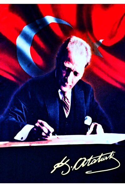 Haki Alışveriş Dünyası Atatürk Işıklı Led Tablo 45x65 Cm Kanvas Pil + Asma Aparatı