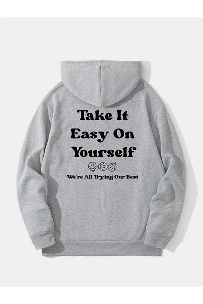 Khione Unisex Your Self Printed Hooded Oversize φούτερ με κουκούλα