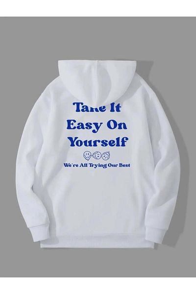 Khione Unisex Your Self Printed Hooded Oversize φούτερ με κουκούλα