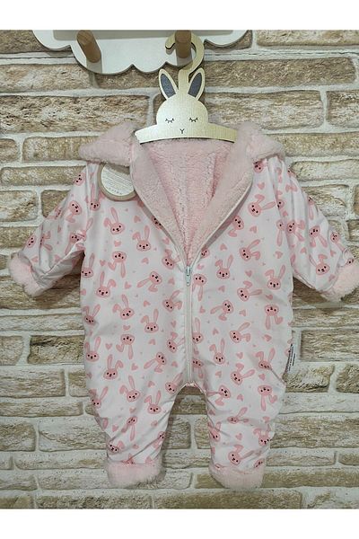Bebistanbul New Baby 6/18 Months Rabbit Figure Winter Furry Cosmonot-Astronot Jumpsuit