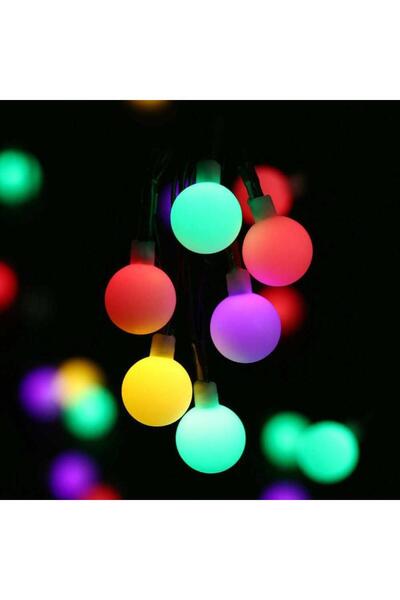 Nostaljik Lezzetler 50 Led Renkli Solar Güneş Enerjili Bahçe Teras Balkon Ağa...