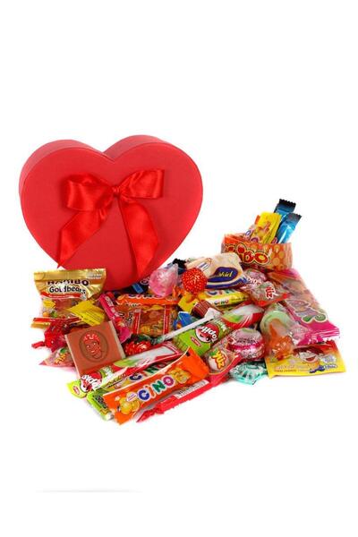 Nostaljik Lezzetler Kırmızı Kalpli Sevgiliye Özel Nostaljik Kutu Nl00035