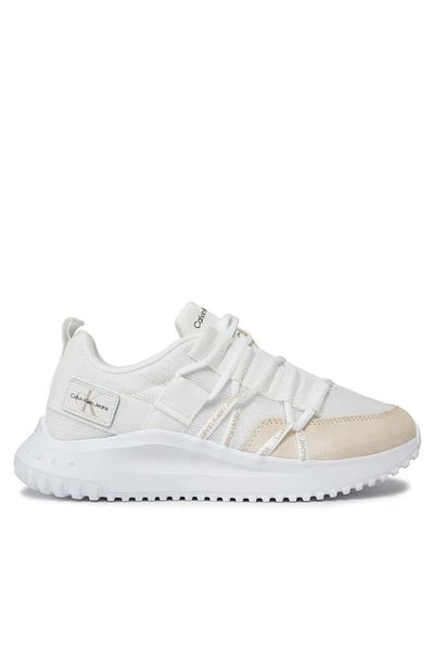 Calvin Klein Women's Brand Logo Lace-up Non-Slip Sole Casual White Sneaker YW0YW01319-02Y