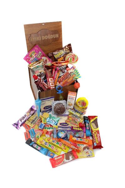 Nostaljik Lezzetler Nostaljik Bakkal Ahşap Hediye Kutusu Orta Boy ( Iyiki Doğ...