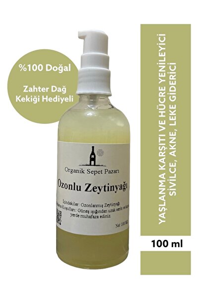 Organik Sepet Pazarı Ozonlu Zeytinyağı 100 Ml Pompalı Cam Şişe