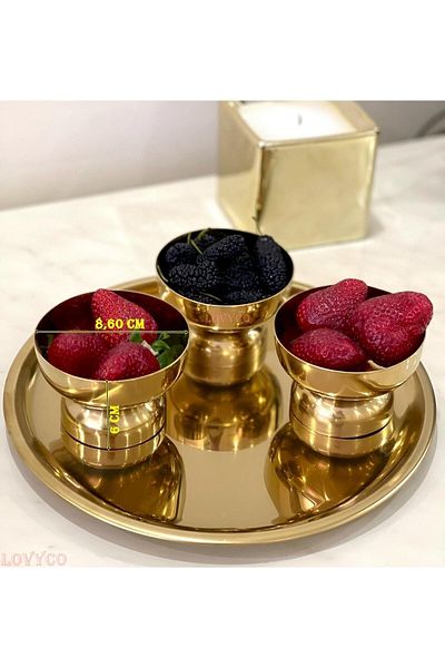 LOVYCO Gold Bowl Cup - Snack Bowl - Sauce Bowl - Ice Cream Bowl - Jam Bowl - 1 Piece