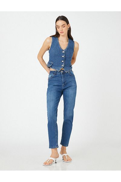 Koton Magas derekú farmer Slim Fit - Mom Slim Jean