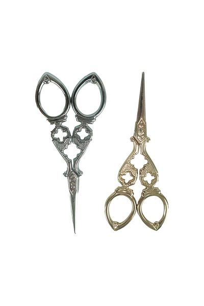 Spagettiyarn 2-Piece Patterned Scissors - Silver/Gold