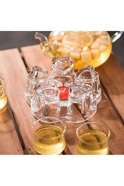 EARABUL Glass Heating Stand | Teapot Infuser Heating Apparatus | Musk - Glass Heater | Glass Trivet