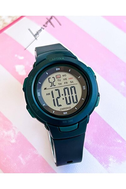 captiva Digital 30 Mt Water Resistant Alarm-chronometer-calendar-lit Sports C...
