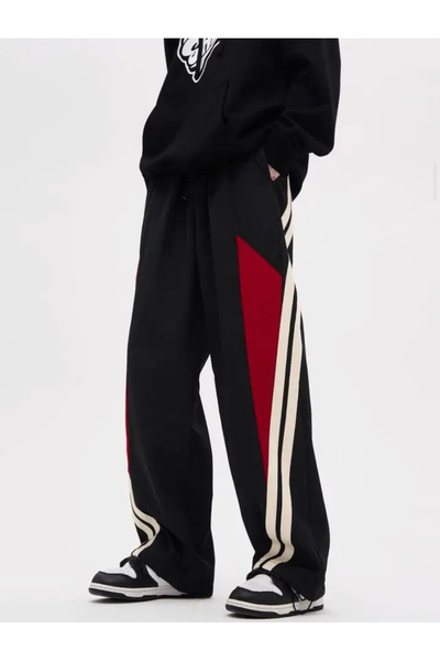 DEEFWEAR Şerit detay unisex paraşüt eşofman altı /pantolon