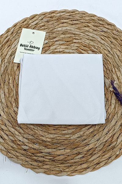 Betül Akbay White Cotton Girl's Head Scarf - Virgin Mary Model Practical
