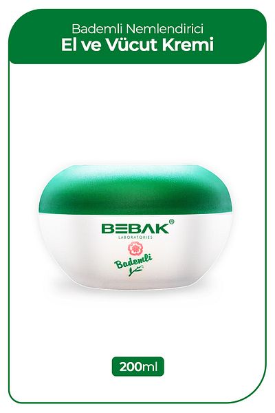 Bebak 200 Ml Almond Moisturizing Hand and Body Cream Jar