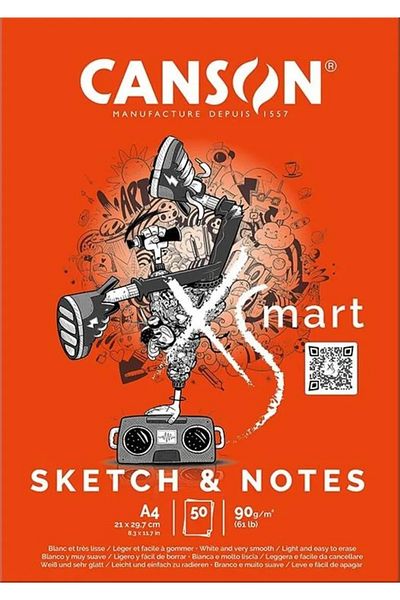 Canson XSMART SKETCH & NOTES A4 90G 50 Sheets Drawing Notebook