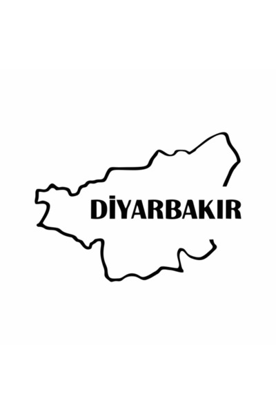 Reysa Tasarım Diyarbakır Harita Araba Sticker 17x13 Cm Mavi