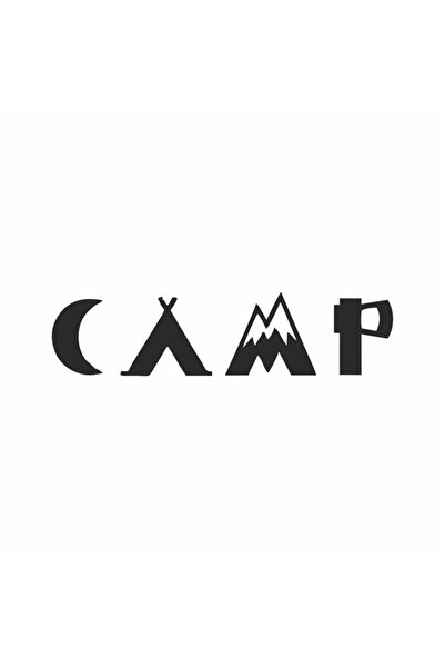 Reysa Tasarım Camp Camping Sticker 20x10 Cm Gray