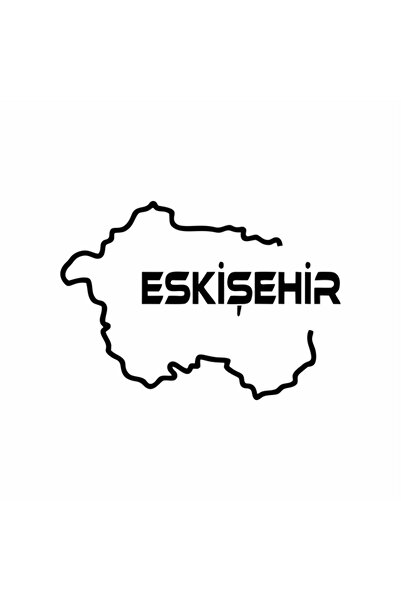 Reysa Tasarım ملصق سيارة بخريطة Eskişehir مقاس 18x13 سم باللون الأسود