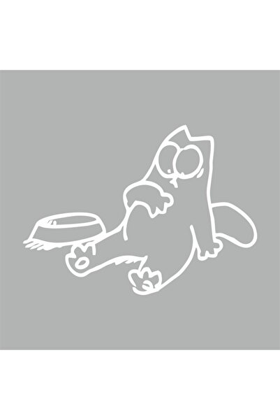 Reysa Tasarım ملصق سيارة مضحك القط 17x12 سم رمادي