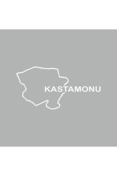 Reysa Tasarım Kastamonu Harita Araba Sticker 17x9 Cm Beyaz