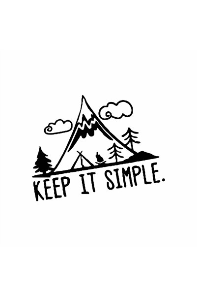 Reysa Tasarım ملصق سيارة للتخييم من Keep It Simple مقاس 17x13 سم باللون الأسود