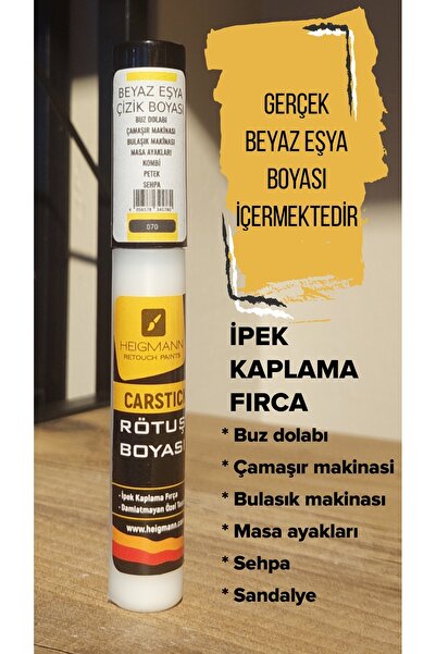 HEİGMANN Buzdolabı Camaşır Makinası Beyaz Eşya Çizik Kapatıcı Giderici Rötuş Rütüş Boyası Beyaz Renk