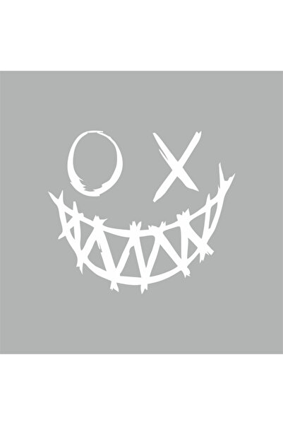 Reysa Tasarım Devil Smiling Face Car Sticker 14x12 Cm White