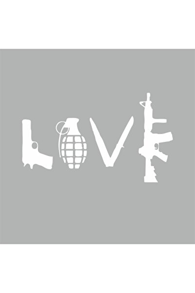 Reysa Tasarım Love Guns Sticker 20x10 Cm White
