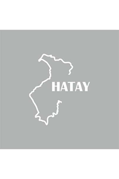 Reysa Tasarım Hatay Map Car Sticker 15x18 Cm Gray