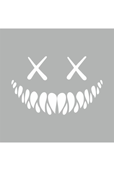 Reysa Tasarım Devil Smiling Face Car Sticker 20x15 Cm Gray