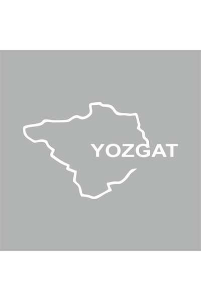 Reysa Tasarım ملصق سيارة لخريطة Yozgat مقاس 17x11 سم رمادي