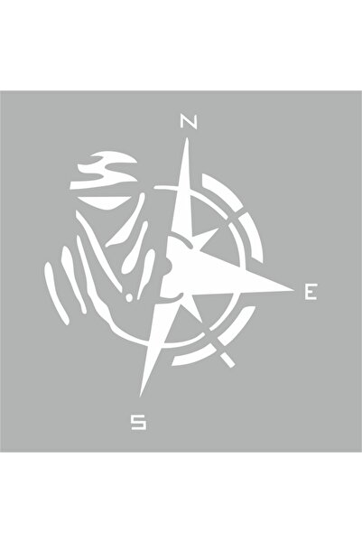 Reysa Tasarım ملصق بوصلة داكار 25x20 سم أبيض