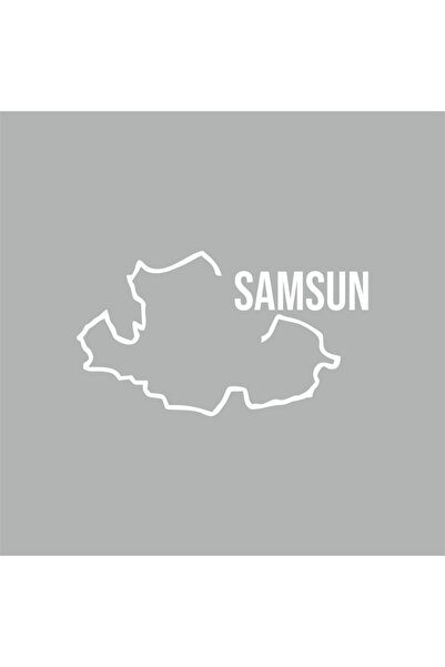 Reysa Tasarım Samsun Map Car Sticker 17x10 Cm White