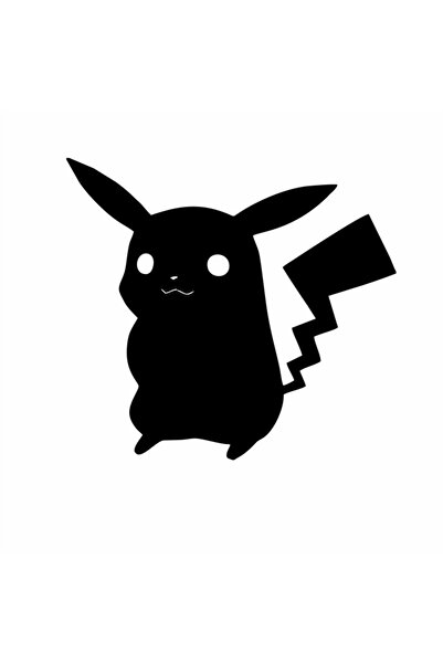 Reysa Tasarım ملصق سيارة بيكاتشو 20x18 سم أسود