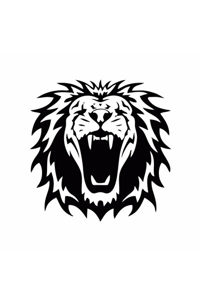 Reysa Tasarım ملصق أسد يزأر 15x15 سم أسود