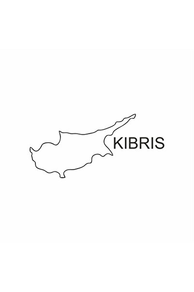 Reysa Tasarım Cyprus Map Car Sticker 17x10 Cm Black