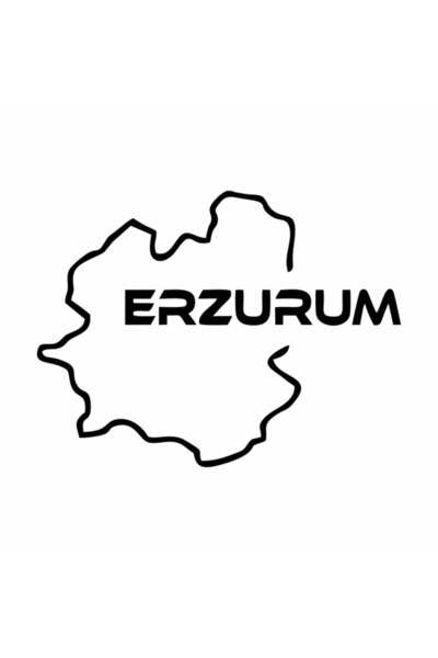 Reysa Tasarım Erzurum Harita Araba Sticker 17x13 Cm Mavi