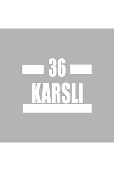 Reysa Tasarım 36 Karslı Araba Sticker 16x9 Cm Gri