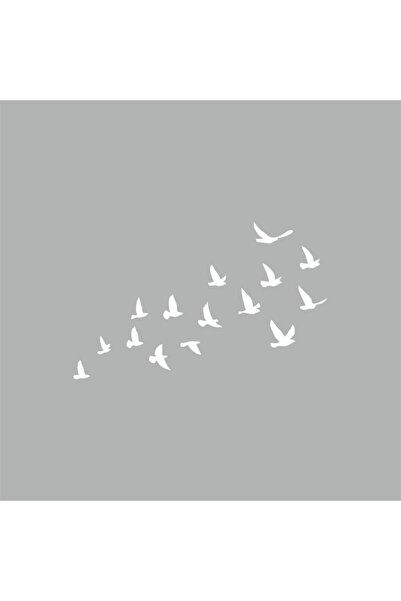 Reysa Tasarım Birds Car Sticker 18x11 Cm White