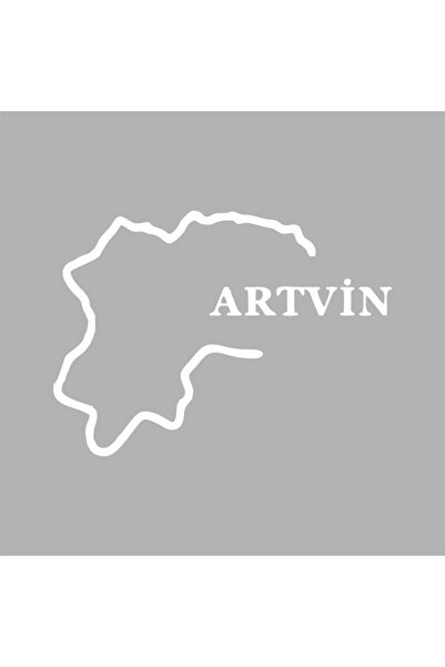 Reysa Tasarım ملصق سيارة Artvin Map مقاس 17x12 سم رمادي