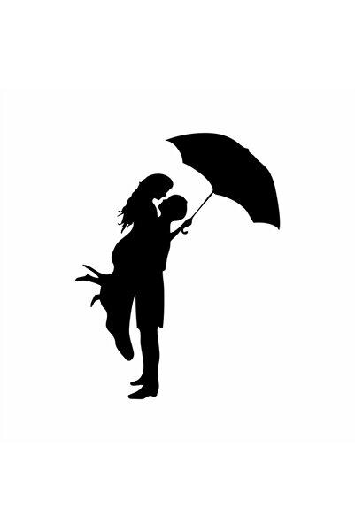 Reysa Tasarım Romantik Araba Sticker 13x18 Cm Siyah