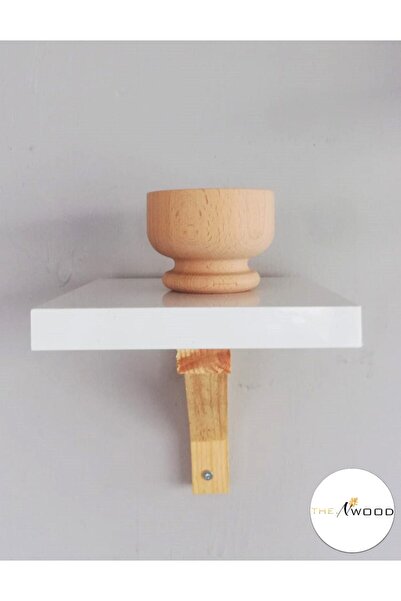 The N Wood Ahşap Ayaklı Dekoratif Duvar Rafı