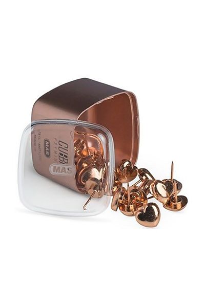 Mas 3-Piece Heart Map Nails 60 Pieces (Silver - Gold - Rose Gold)
