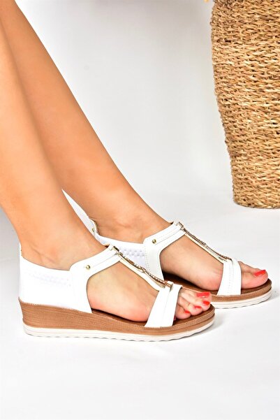 Fox Shoes Sandale albe de zi cu talpă joasă pentru femei M258315709